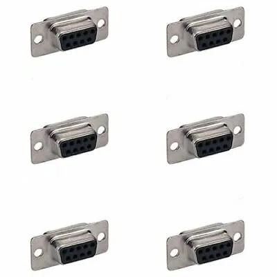 6x DB9 9-Pin Female RS232 Connector D-Sub Serial Port Solder Cup Socket • $7.98