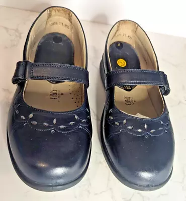 Ladies Easy B Leather Wide Fit Shoes : Kara Navy. With Box Some Cracks In Sole • £10