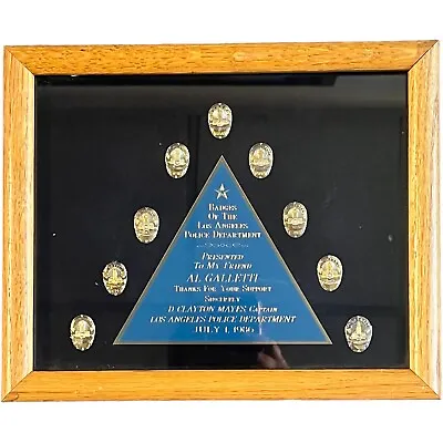 Obsolete Vintage 1986 Los Angeles Police Framed Commendation Mini Pins Decor P1 • £77.93