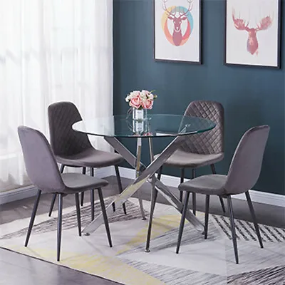 $159.99 • Buy Set Of 2/4/6 Dining Chairs Velvet Fabric Metal Legs Dining Room Lounge Office