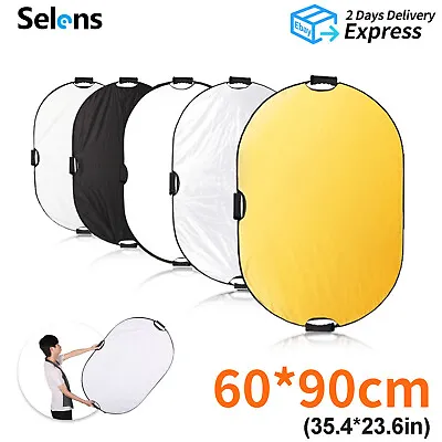 Selens 5in1 Photo Photography Light Reflector Diffuser Collapsible + Handle+ Bag • £12.99