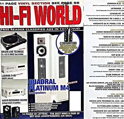 £9.99 • Buy Hi-fi World - Luxman - Marantz Sa Ki Pearl Lite - Quadral - Kingsound Queen Ii