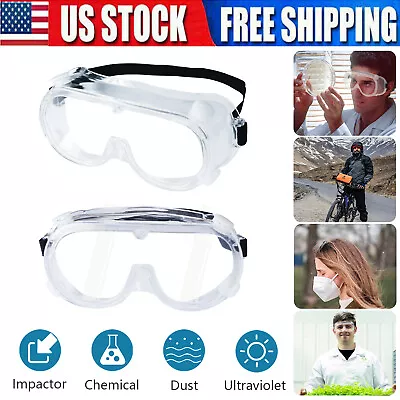 2Pack Safety Goggles Glasses Anti Fog Eye Protective Scratch Resistant UV Lab • $6.29