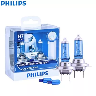 Philips H7 Crystal Vision 12V 55W 4300K Bright White Light Halogen Bulb Globe2x • $23.13