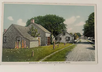 Broadway Sconset Nantucket Island Mass Postcard. Unposted  H Marshall Gardiner • $9