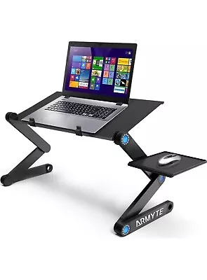 Folding Laptop Desk Table Bed Adjustable Portable Computer Stand Tray With Fan • £22.99