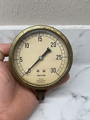 $13.44 • Buy Vintage Marsh Instrument Co. Vacuum Gauge 0 - 30 