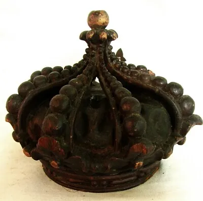 18TH C. CARVED CROWN *MADONNA VIRGIN MARY* FINE DETAILS FRENCH C.1750 • $395