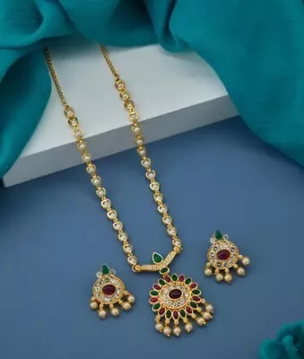 Indian 22k Gold Plated Wedding Necklace Earring Choker Fashion Kundan Jewelry  • $18.04