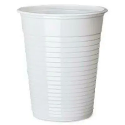 Plastic Drinking Cups White 7oz Recyclable Disposable - Pack Of 100 • £7.30