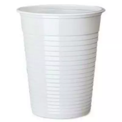 Plastic Drinking Cups White 7oz Recyclable Disposable - Pack Of 100 • £7.30