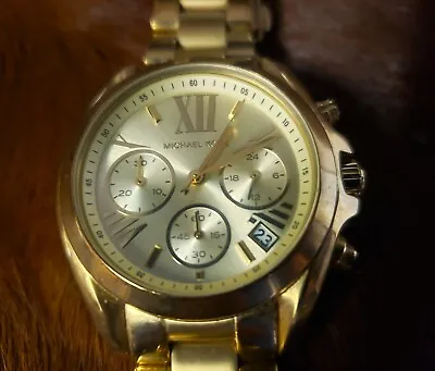 MICHAEL KORS MK5798 Mini Bradshaw Gold Tone Chronograph 36mm Dial • $45