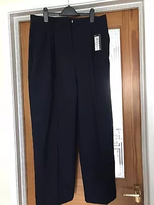 Navy Trousers From M & S Size 14 • £10