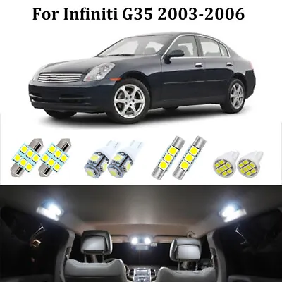 14x White LED Lights Interior Package Kit For Infiniti 2003-2006 G35 Sedan Tool • $13.41