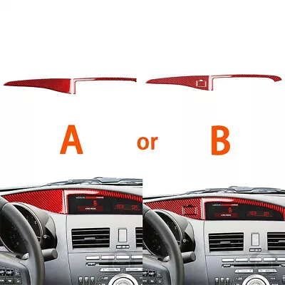 Red ​Carbon Fiber Dashboard Display Screen Panel Cover For Mazda 3 Axela 2010-13 • $25.75