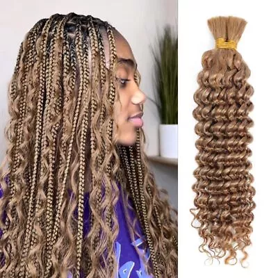 Deep Wave Bulk Human Hair For Braiding Micro Braiding Hair For Boho Braids 10... • $64.45