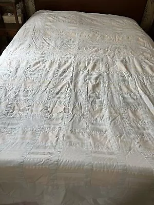 Vintage Laura Ashley Patchwork Quilted Double Bedspread Used • £40