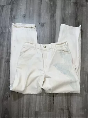 Vintage Carhartt Ivory White Painters Pants 36x34 Made In USA 72WS Union Made • $19.99