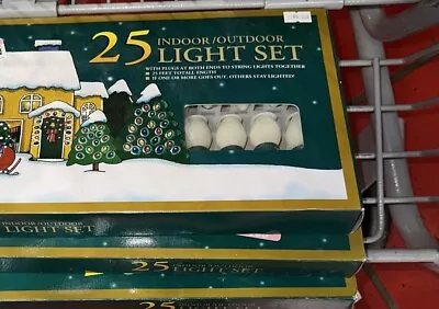 Christmas Lights C7 Vintage Frosted Bulbs 25' Per Box SET OF 3 BOXES!! • $35