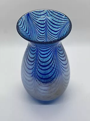 Vintage Nailsea Art Glass Pulled Feather Style Vase. • £71.26