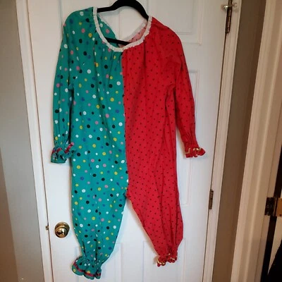 $15 • Buy Vintage Circus Clown Suit Kids Handmade Costume Red Green Polka Dots