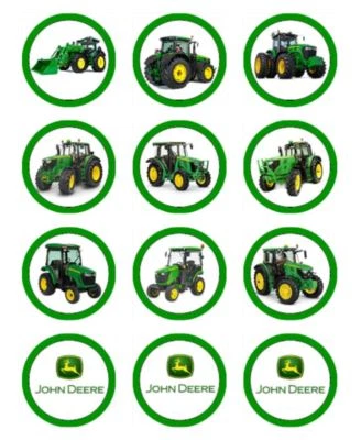 $13.95 • Buy JOHN DEERE TRACTORS Cupcake Toppers Edible Wafer Paper Cake Decorations 24 #01