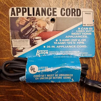 NOS ACTION Appliance Cord 1/2  Spacing 36 Inch Coffee Makers Irons Toasters  • $8.95