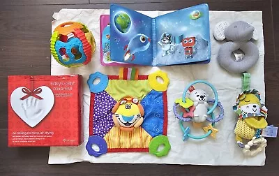 Sensory Baby First Toy Bundle Book Teether Rattle Hanging Toy Baby's Print Ornam • £10.99