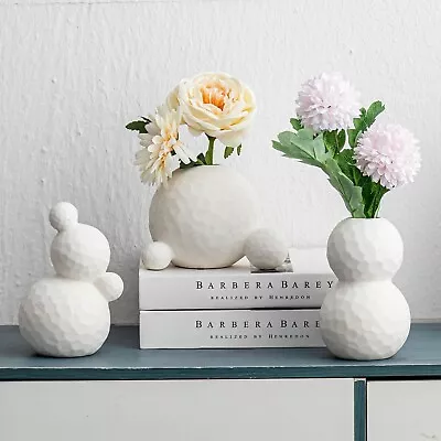 Poreluxe Ceramic Vase Set Of 3 For Modern Home Decor For Pampas Grass Neutral • $39.95