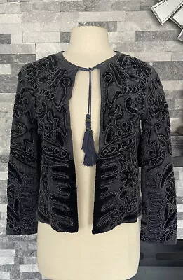 ZARA Ethnic Embroidered Boho Jacket Size M • $34