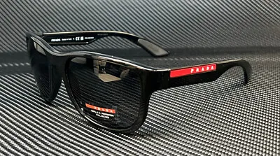 PRADA LINEA ROSSA PS 01US 1AB5Z1 Shiny Black Grey Polarized 55 Mm Sunglasses • $152.28