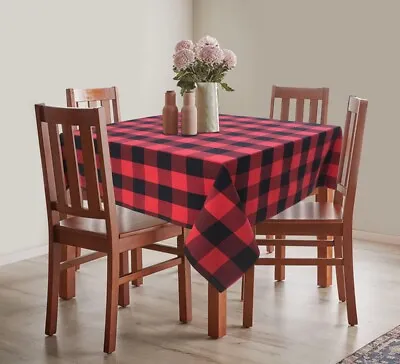 Cotton Big Check Red 4 Seater Table Cloth 140x140 CM Brand New. • £13.50