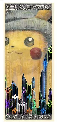 Death NYC Ltd Ed Signed Art US ONE DOLLAR Bill Bank Note $1 Pokemon Pikachu Melt • $79.99