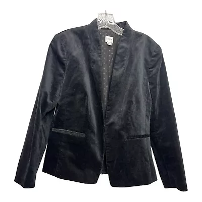 J Crew Blazer Jacket Womens Size 12 Black Velvet • $35