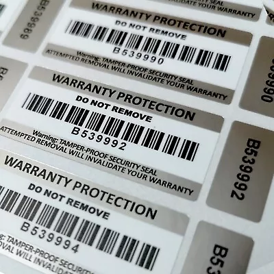 Tamper Proof Stickers 2-part Warranty Void Barcoded Labels Tamper Evident  • £6.95