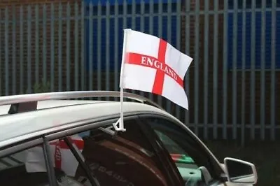 BRAND NEW 2X England Car Window Flags - ST Georges Cross • £2.99