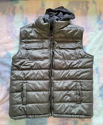 Ecko Unltd Olive Green/ Gray Hoodie Puffer Vest Men’s Size XL  • $24