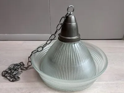 Vintage Sailor Hat Glass Pendant Light By Holophane In Near Mint Condition  • $450