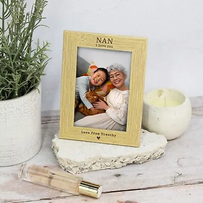 Grandma I Love You Gift Personalised Wooden Photo Frame Nanny Mothers Day Gifts • £7.99