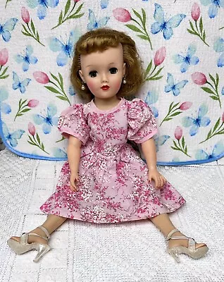 Vintage 1950’s Ideal Miss Revlon 18” Girl Doll With Earrings Shoes & Clothes • $85