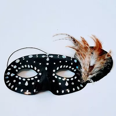 Masquerade Ball Mask Women's Handmade Decorated Prom Party Burlesque Feathers • $8.59