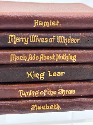 Antique Shakespeare Leather Mini Books Set Of 6 Knickerbocker Leather & Novelty • $55.45