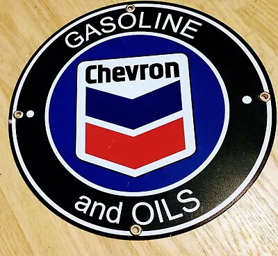$16.99 • Buy Chevron Gasoline Gas Oil Sign #3