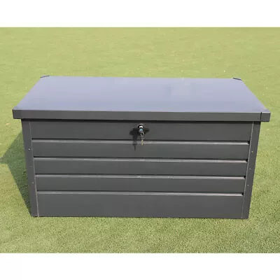 400L Large Metal Steel Storage Chest Container Box Garden Bench Tools Box Trunk • £98.99