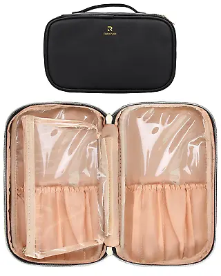 $13.55 • Buy Professional Cosmetic Case Makeup Brush Organizer Makeup Artist Case With Belt &