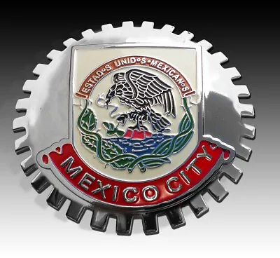 1 NEW Chrome Front Grill Badge Mexican Flag Spanish MEXICO MEDALLION MEXICO CITY • $19.99