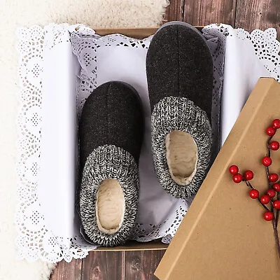 £16.35 • Buy Womens Warm Slippers Faux Fur Ladies Lined Comfy Outdoor Shoes Hard Sole Size Uk