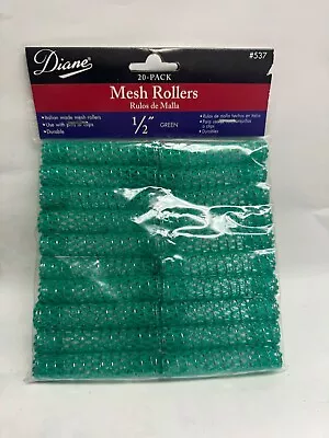 Diane Vintage Hair Mesh Rollers 1/2  Green - 20 Pack • $11.99