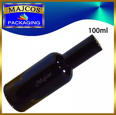 100ml Empty  Black Glass Bottles With Shiny Black  Atomizer / Mist Spray • £18