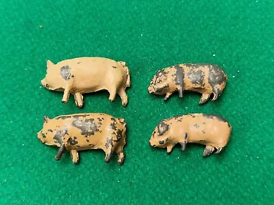 Joblot Of 4 Miniature 26 Mm Painted Lead Pigs • $1.22